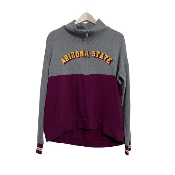 VS Pink Arizona State 1/2 Zip Pullover Sweater - Picture 1 of 5